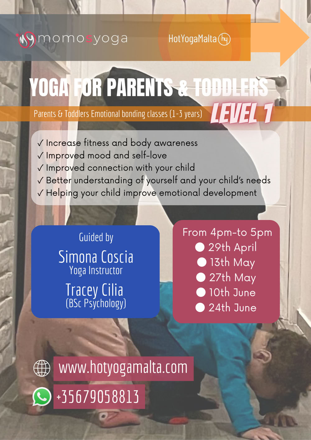 Yoga för föräldrar och småbarn (1–3 år) Nivå 1