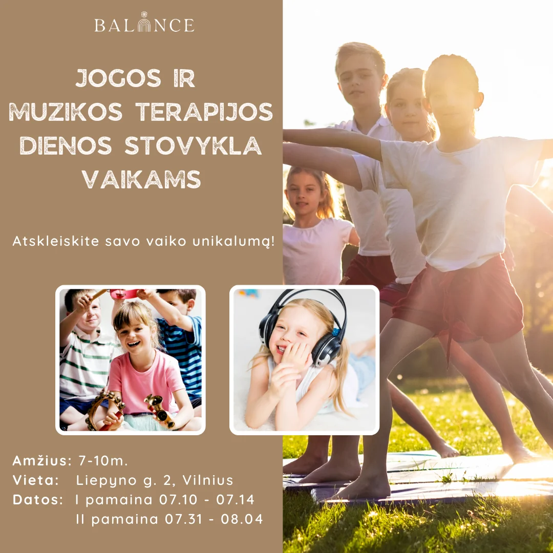 Yoga- och musikterapidagläger för barn – 07.10–07.14 (Kotryna och Birutė)