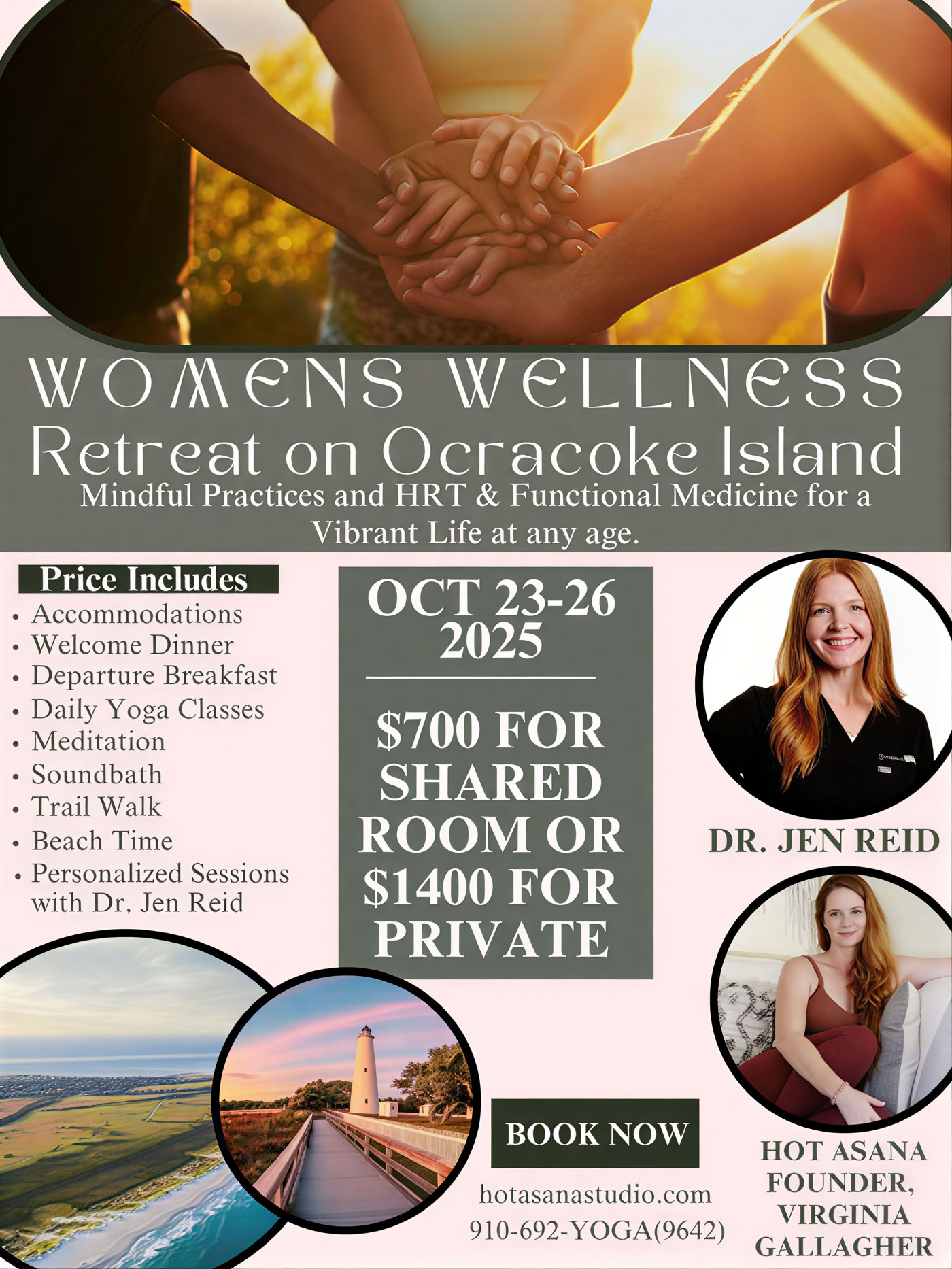 Kvinnoretreat på Ocracoke Island med Dr. Jen Reid, Virginia Gallagher och Savana Harwood
