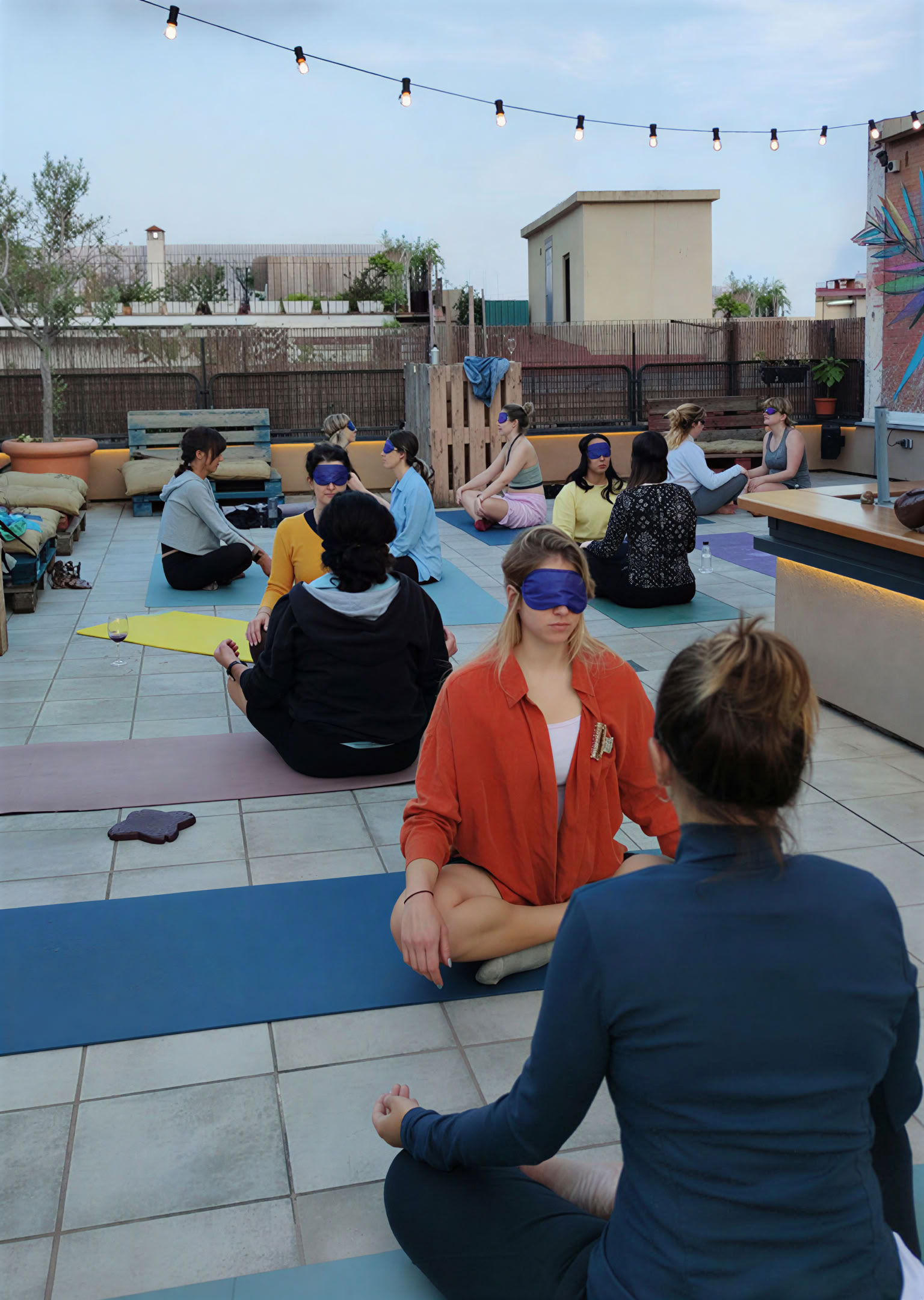 Yoga- och vin-evenemang