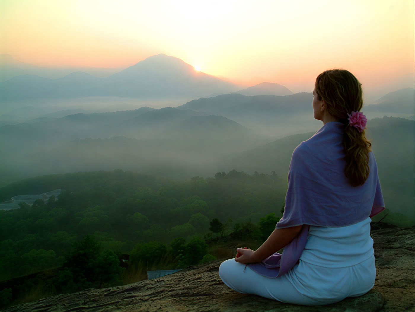Yoga-retreat på ett ashram