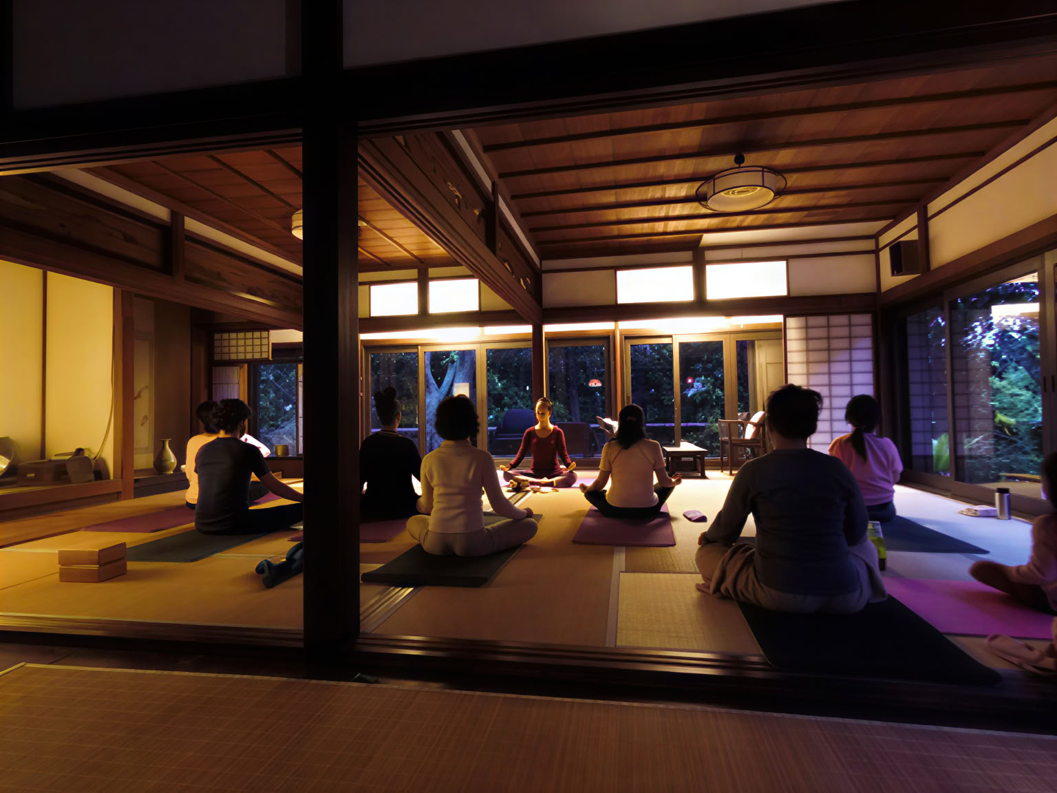 Tyst retreat med mindfulnessmeditation och yoga