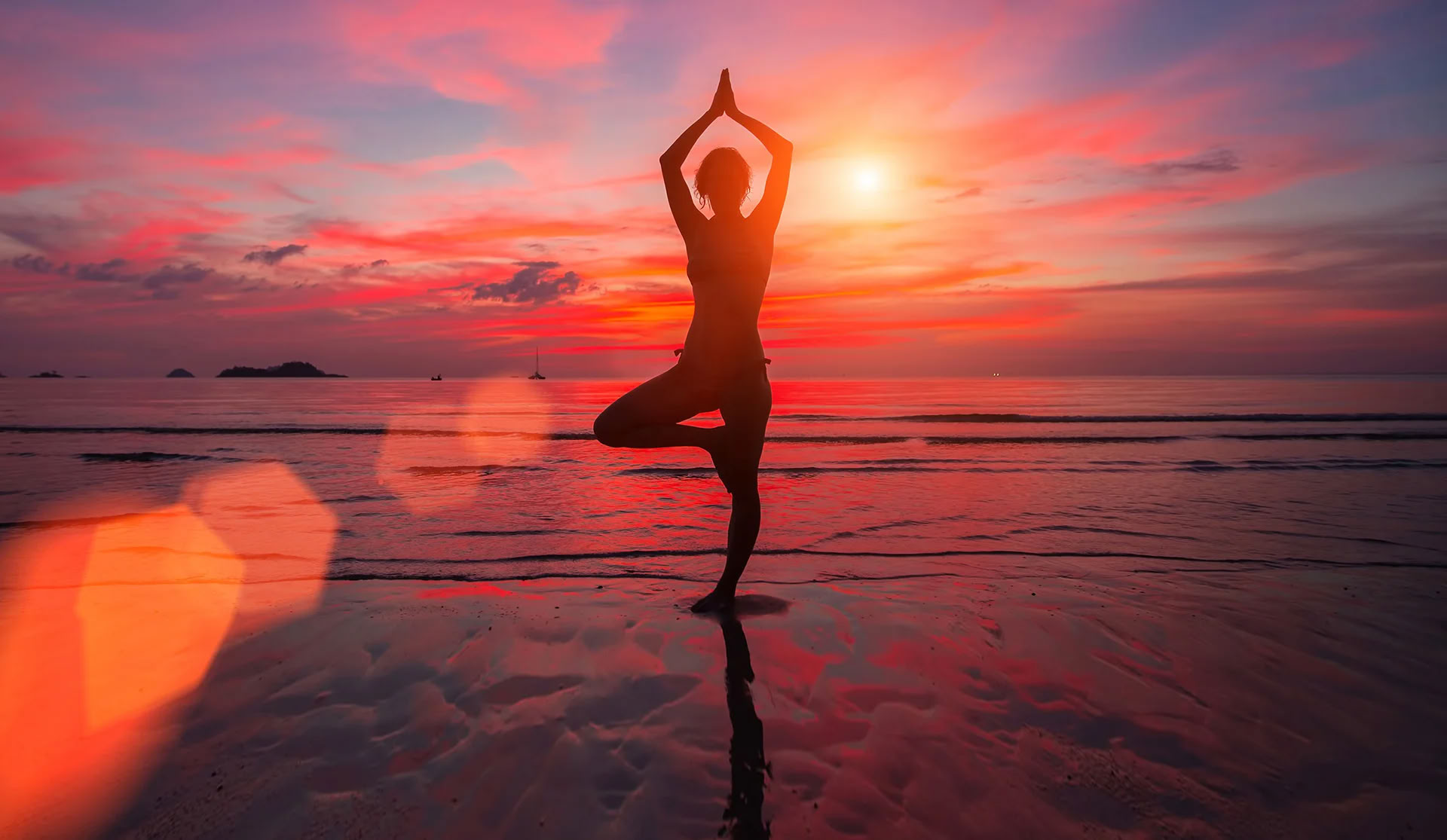 Yoga på stranden