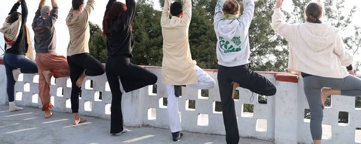 Yogakurs för nybörjare i Rishikesh, Indien