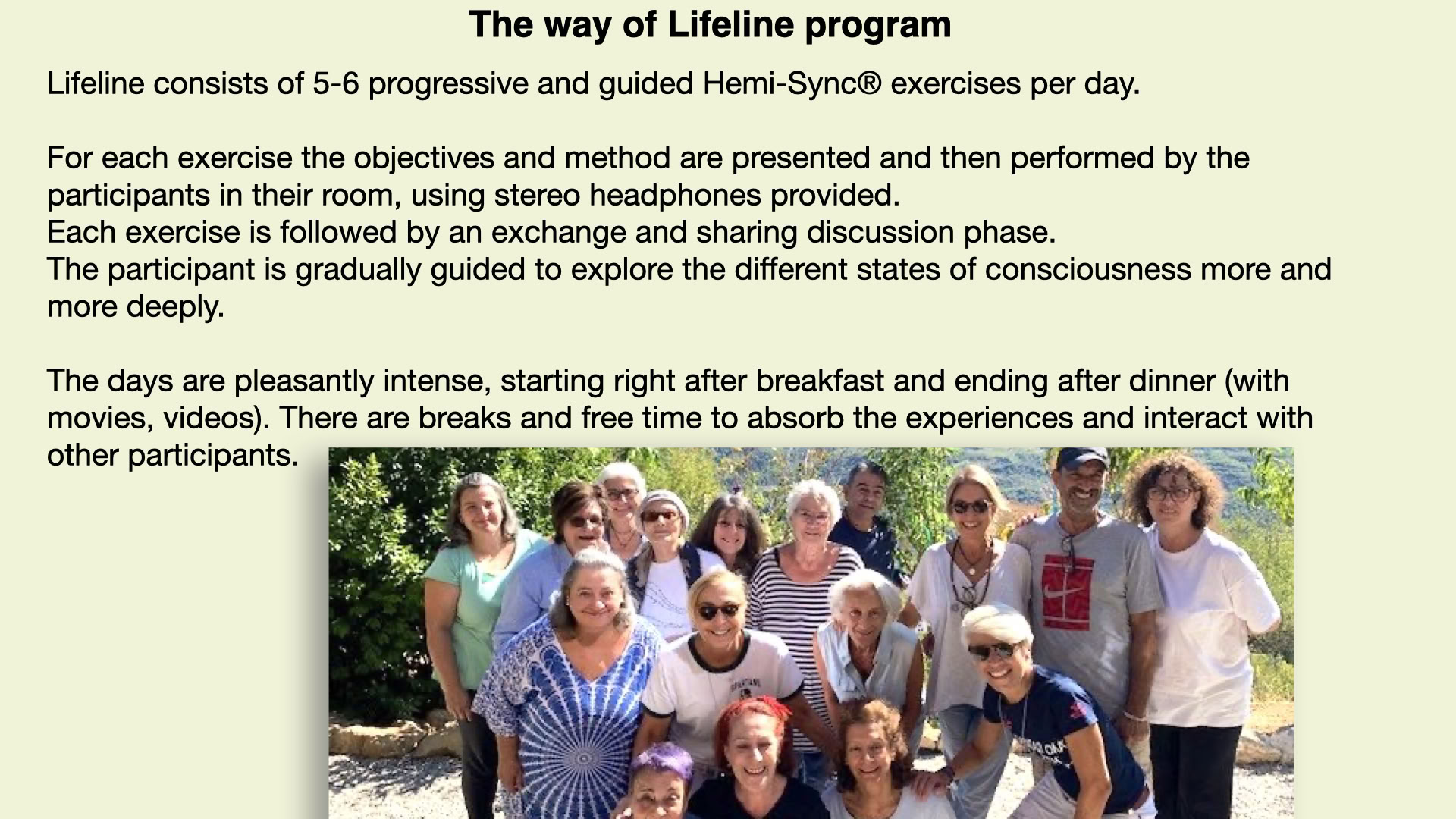 Lifeline® 6-dagars upplevelseretreat