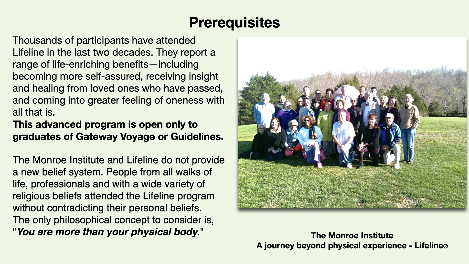 Lifeline® 6-dagars upplevelseretreat