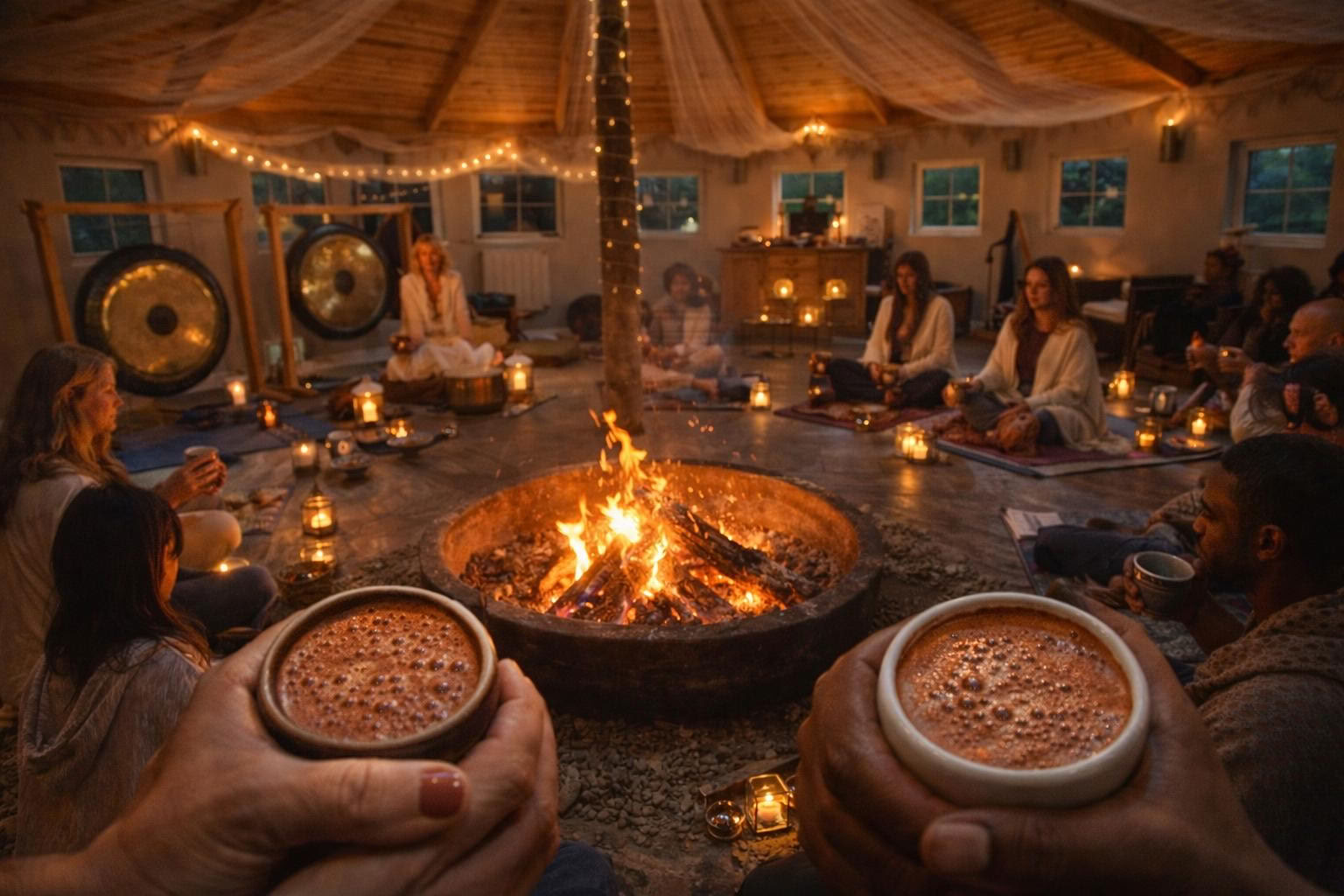 Samhainfestival med kakao och eld
