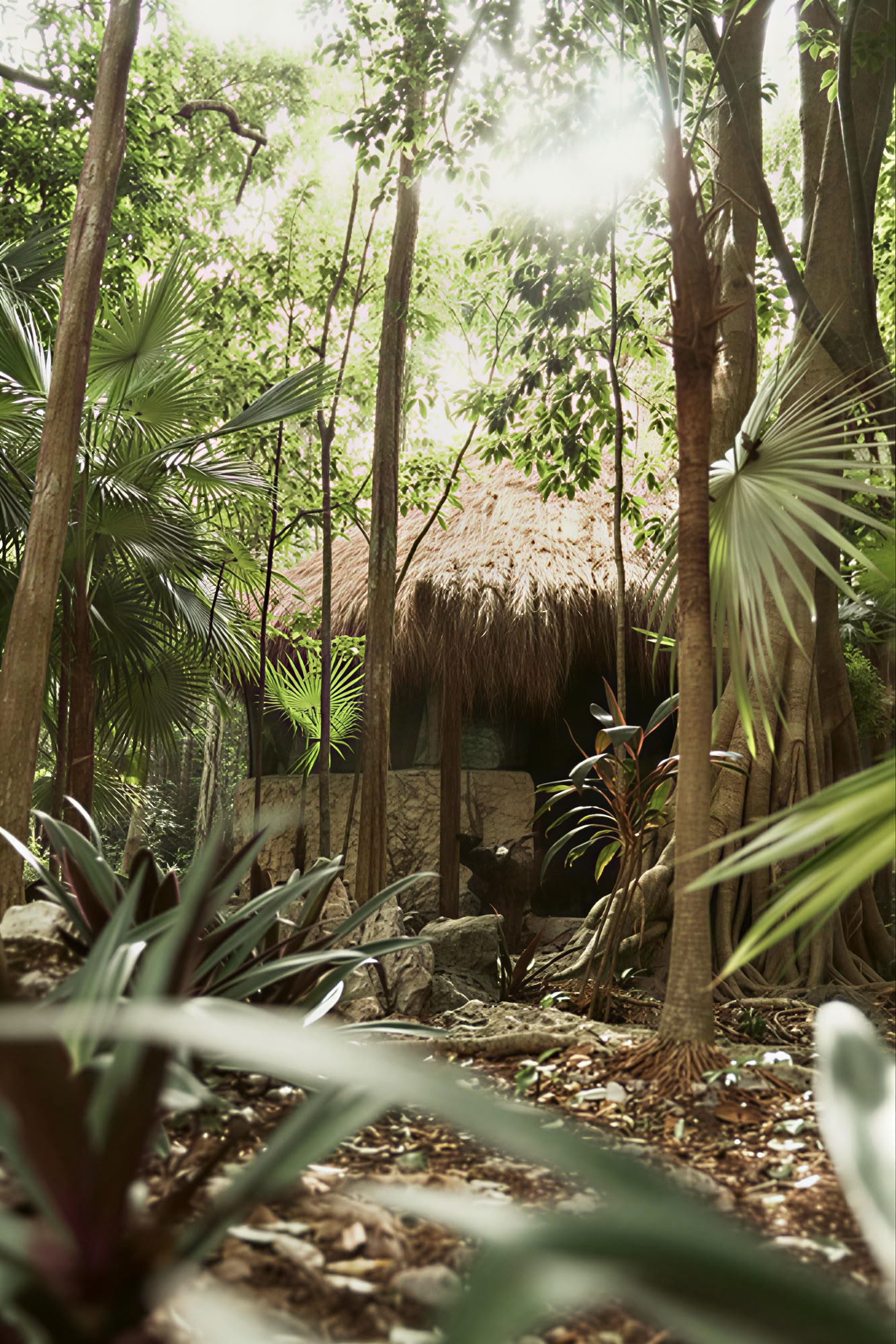 Ett andetag av yoga-ashram
