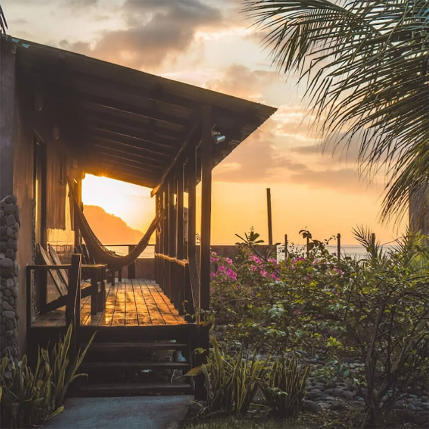 Privat bungalow vid stranden