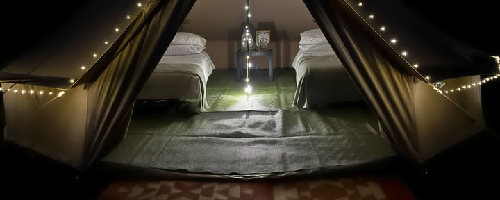 Solo Traveller | Private Bell Tent | Double Bed
