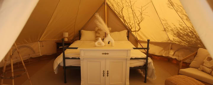 Single Glamping w/shared bathroom